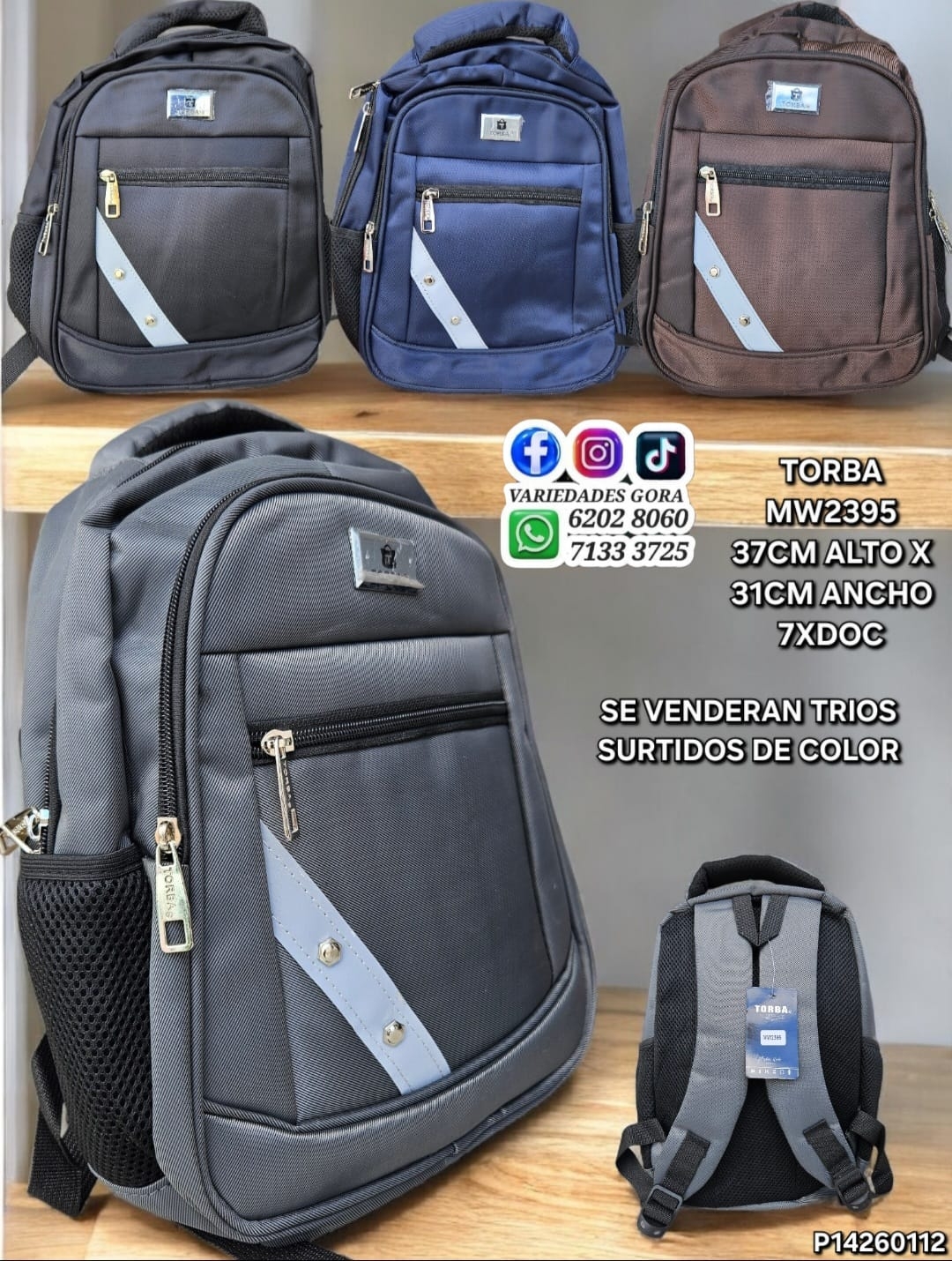 MOCHILA NIÑO 37ALX31AN TORBA P14 SURTIDO