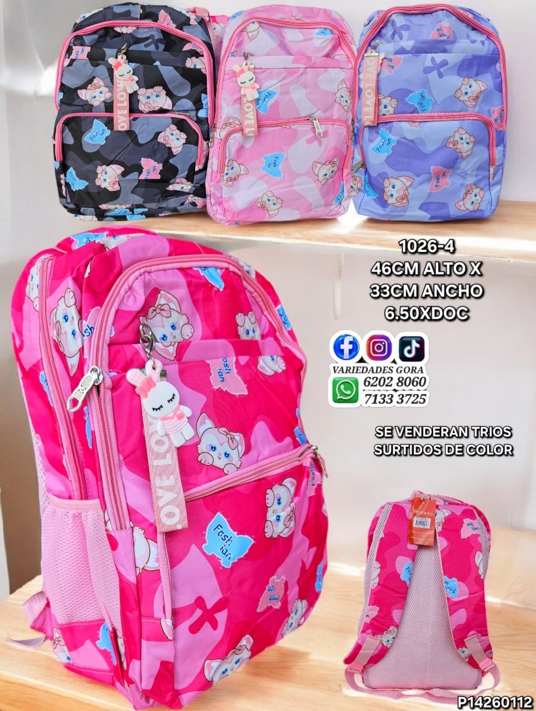 MOCHILA DAMA 46ALX33AN FASHION P14 SURTIDO