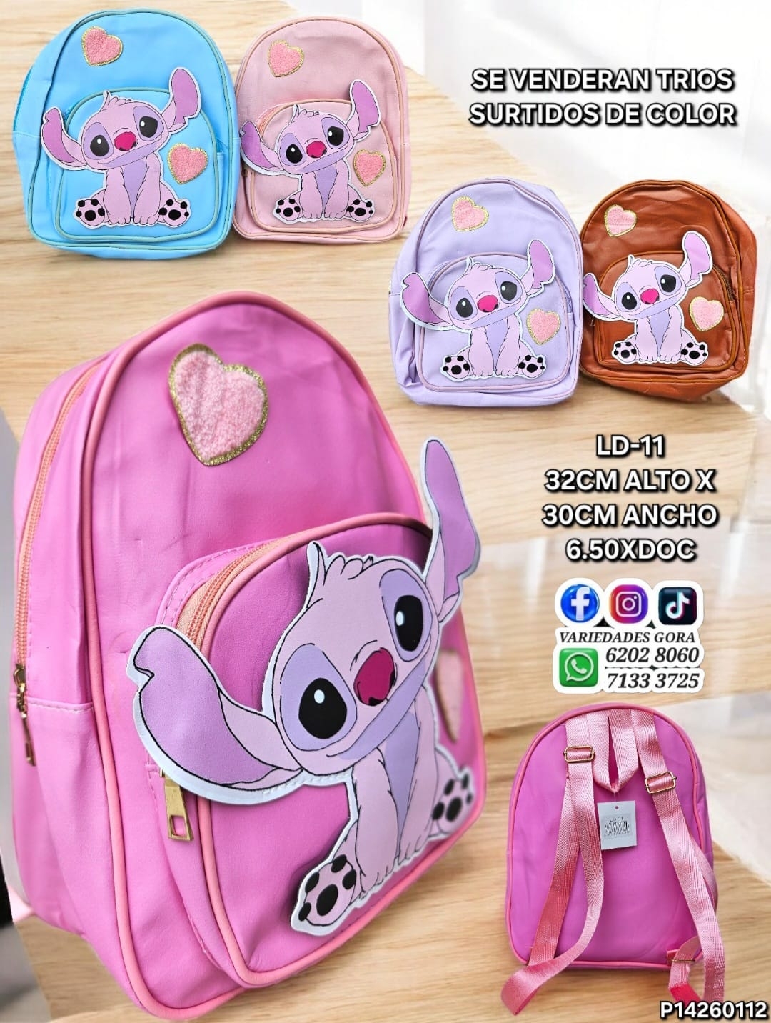 MOCHILA NIÑA 32ALX30AN STITCH P14 SURTIDO