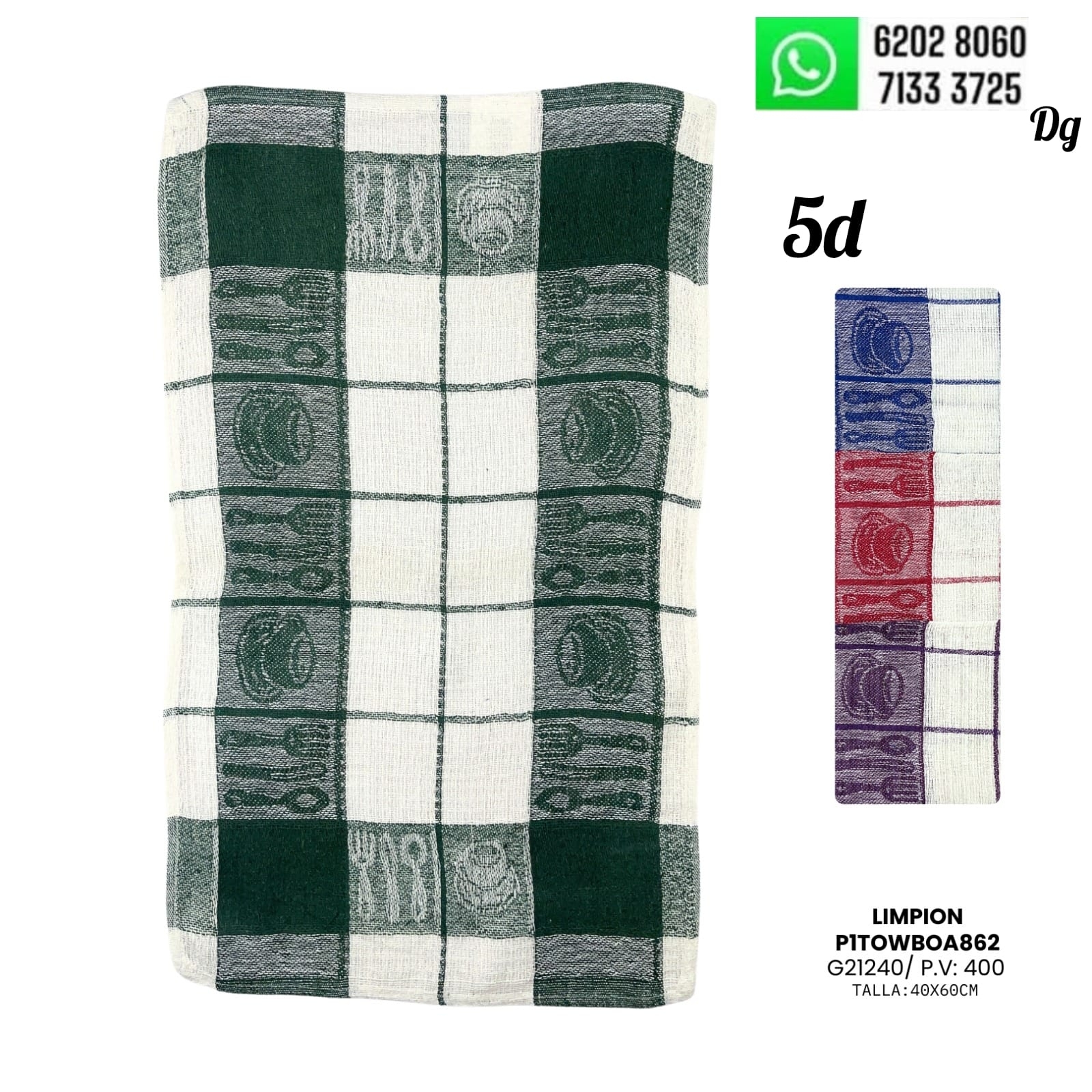 TOALLA DE MANO 40X60CM LIMPION P18