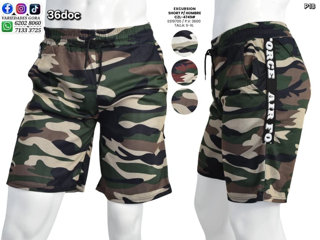 SHOR HOMBRE CAMUFLAJE S-XL EXCURSION P18