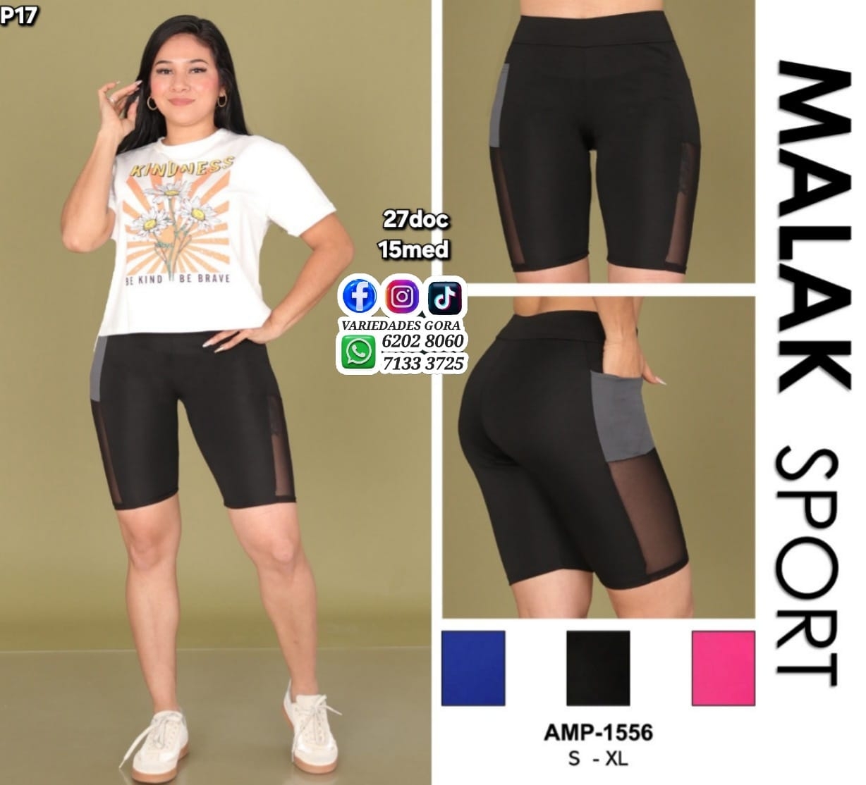 SHORT LICRA DAMA S-XL MALAK SPORT P17