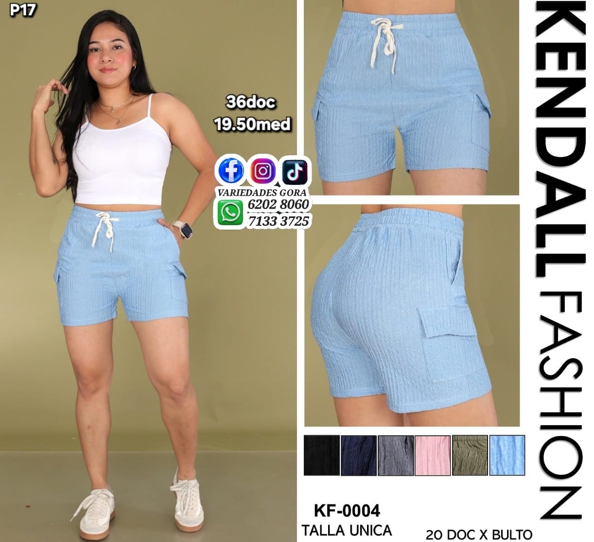 SHORT DAMA KENDALL FASHION TALLA UNICA P17 