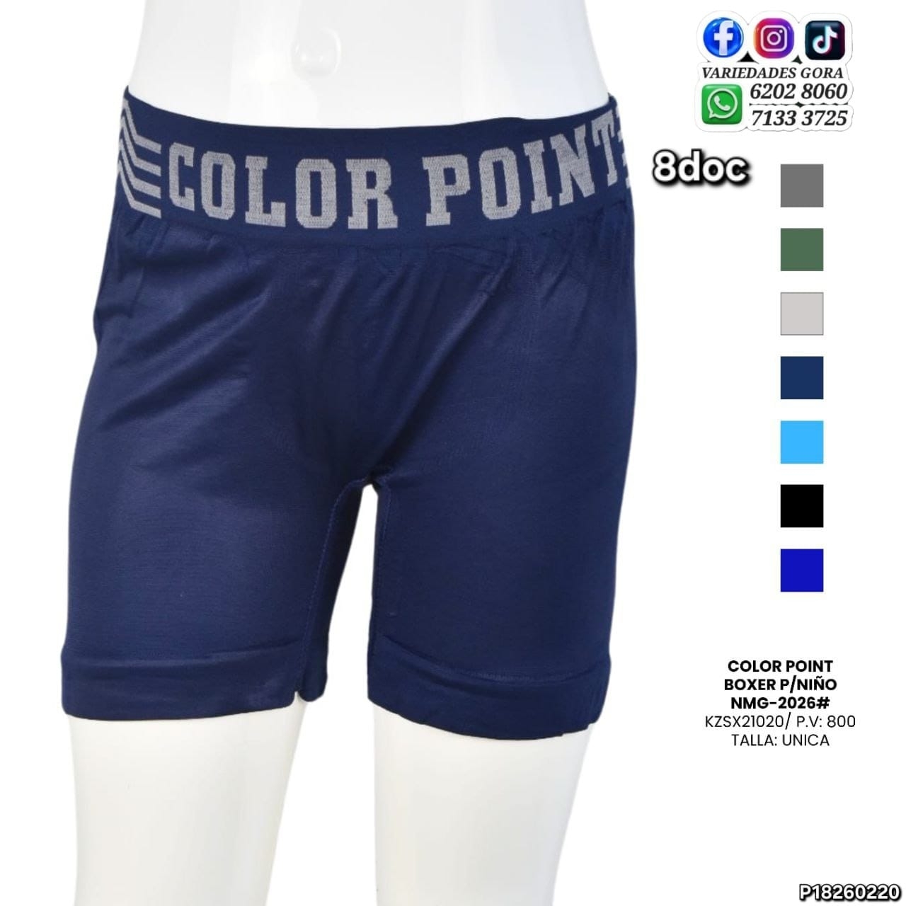 BOXER NIÑOS T/U COLOR POIN P18