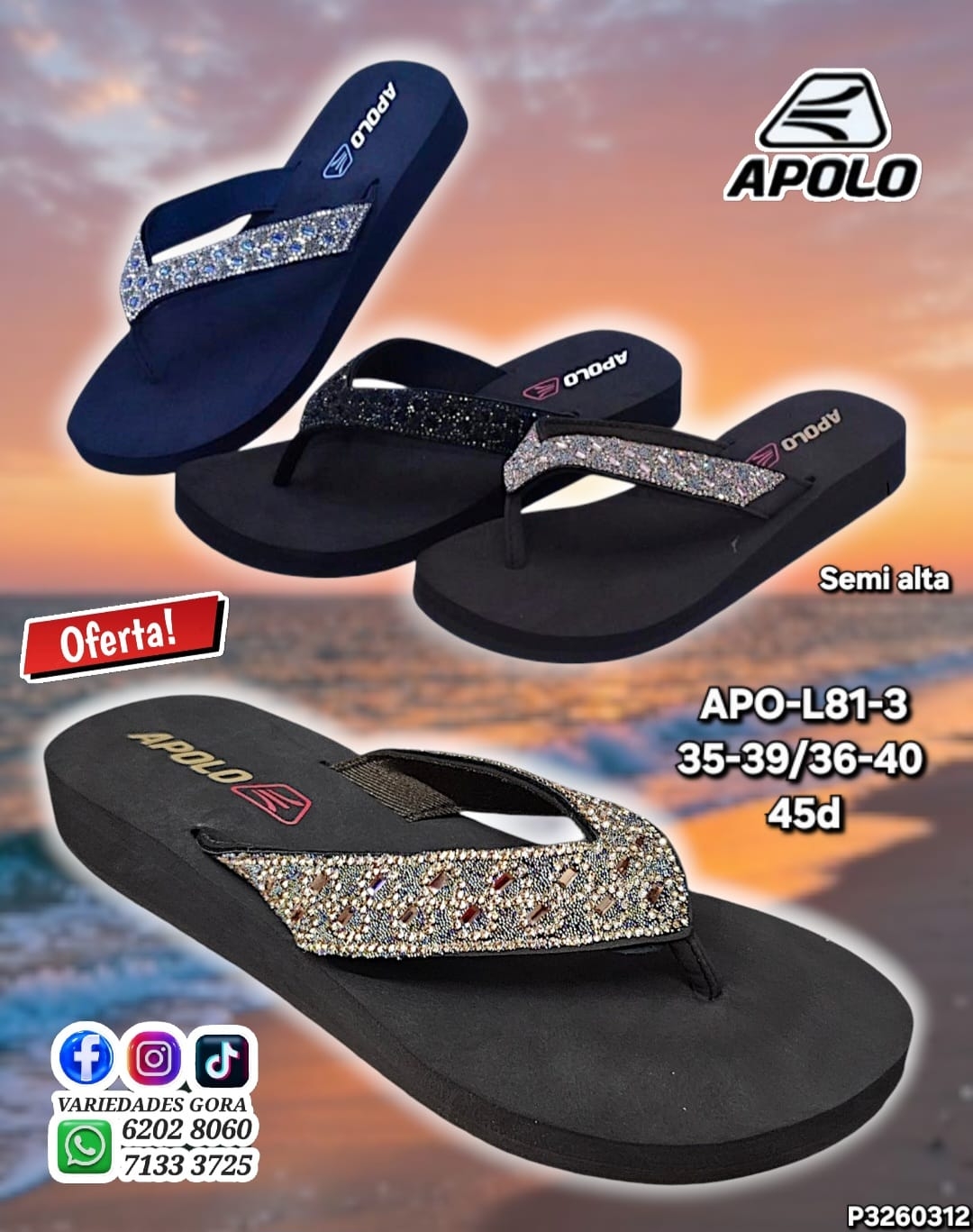 OFERTA YINA DAMA APOLO DEDO 35-40 