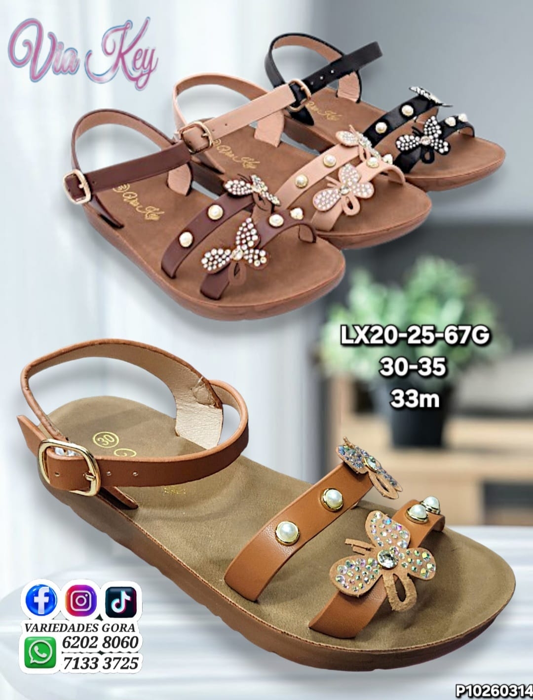 SANDALIA NIÑA VIA KEY 30-35 DE TALON P10