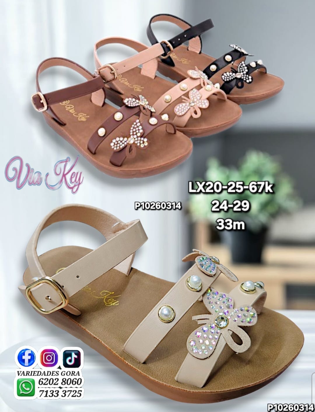 SANDALIA NIÑA VIA KEY 24-29 DE TALON P10