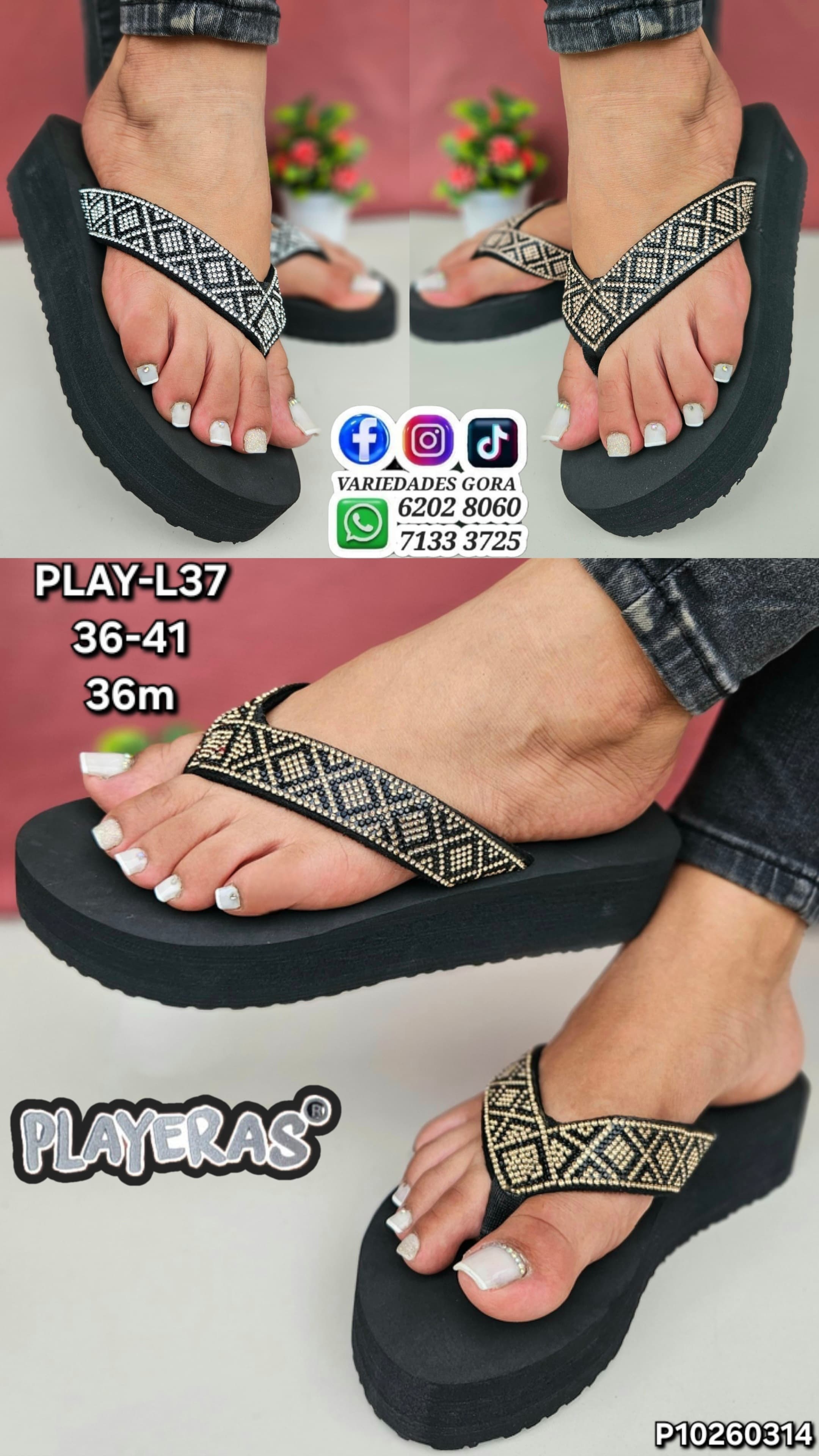 YINA DAMA PLAYERAS 36-41 DEDO ALTA P10