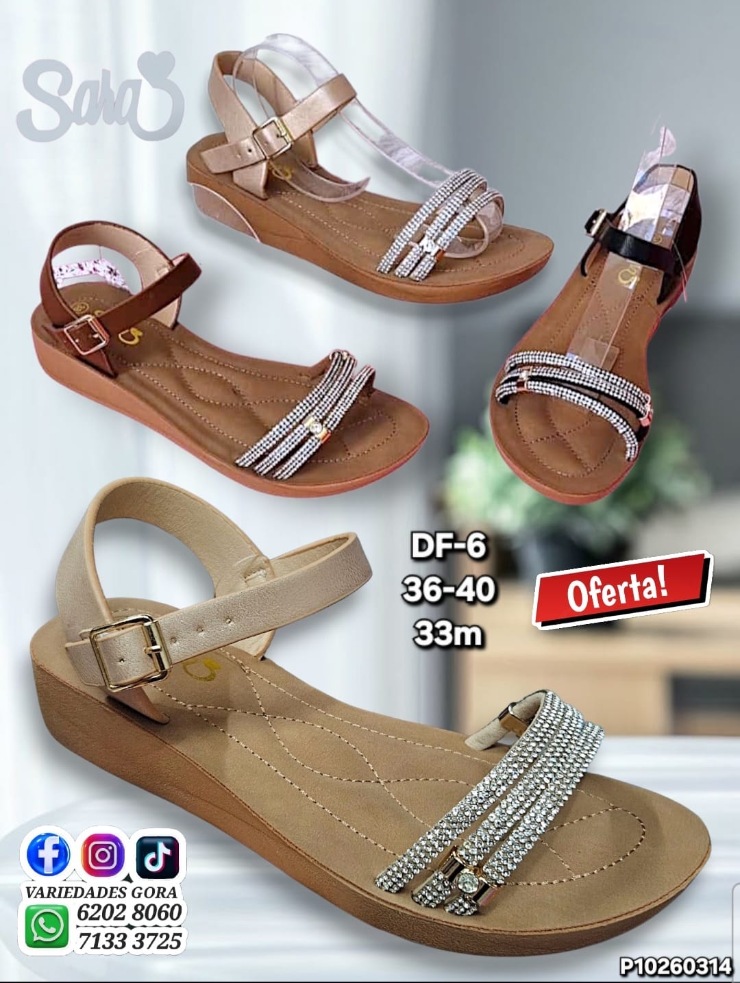OFERTA SANDALIA DAMA SARA 36-40 DE TALON P10