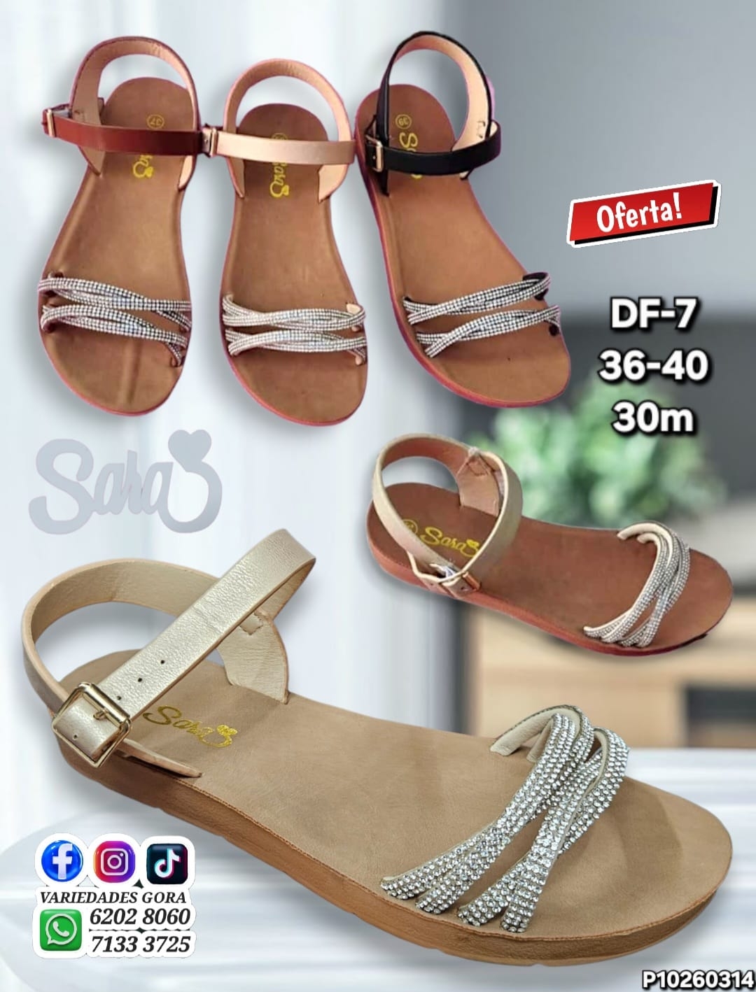 OFERTA SANDALIA DAMA SARA 36-40 DE TALON P10