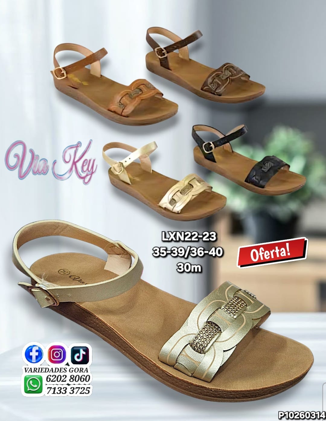 OFERTA SANDALIA DAMA VIA KEY 35-40 DE TALON P10