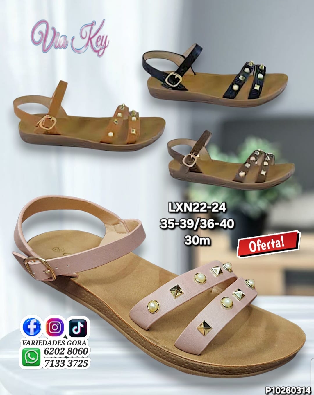 SANDALIA DAMA VIA KEY 35-40 DE TALON P10