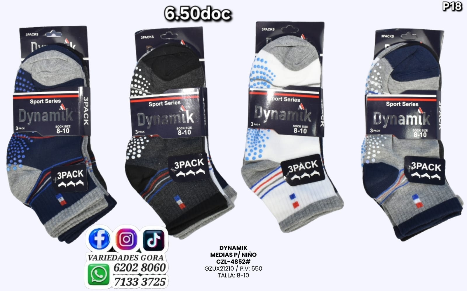 MEDIAS PARA NIÑO 8-10 NINAMIK P18