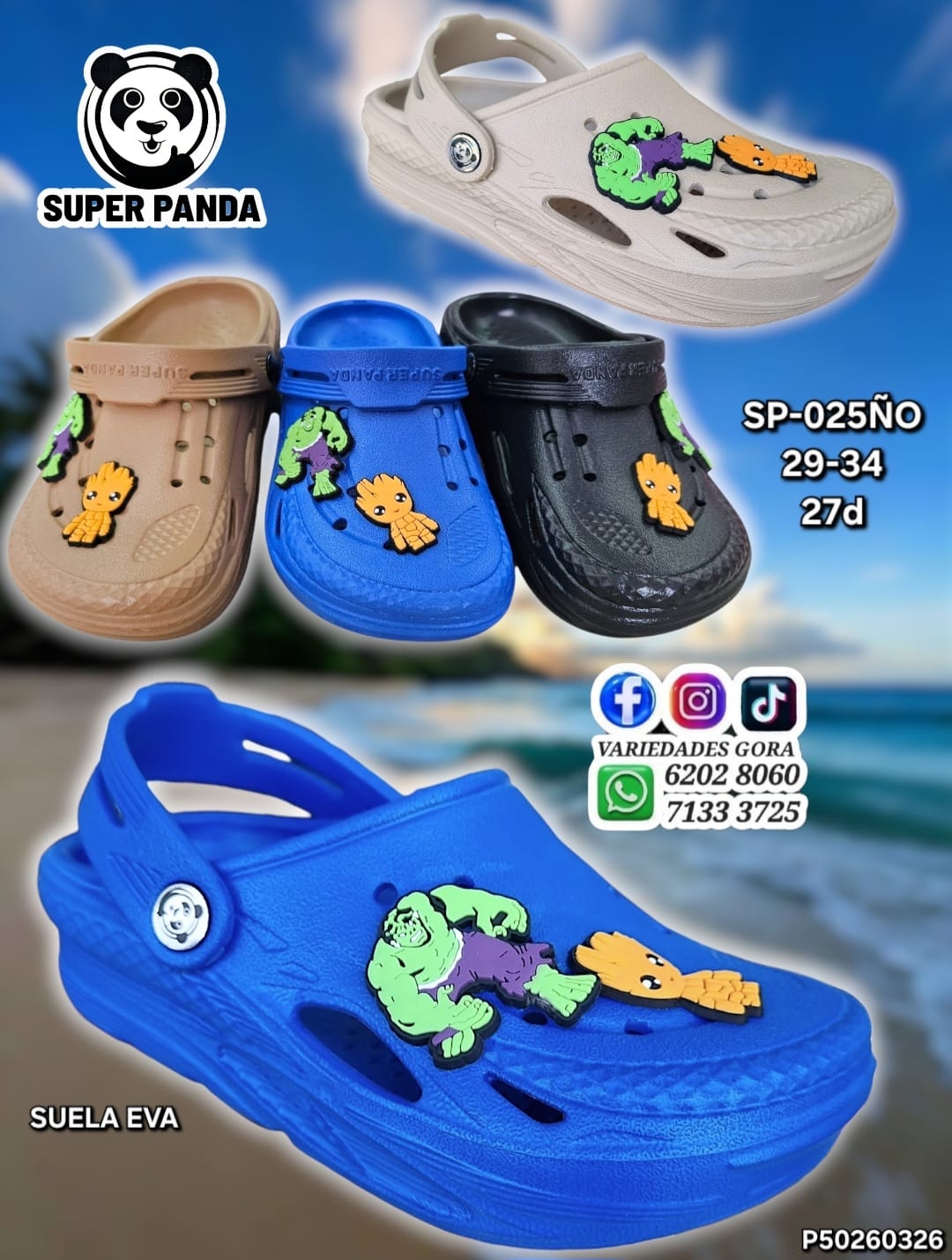 SAPO NIÑO SUPER PANDA  29-34 P50