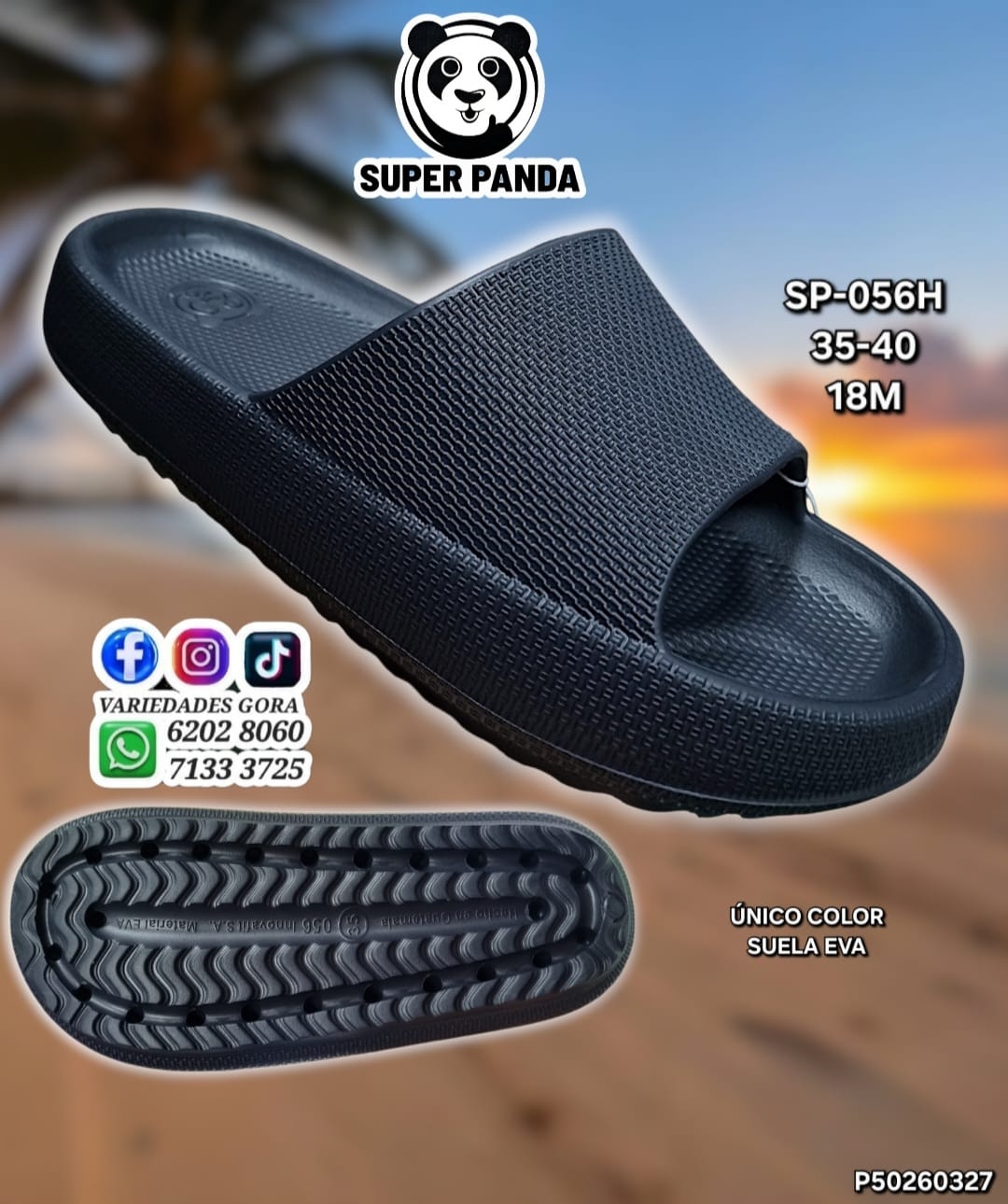 YINA HOMBRE SUPER PANDA NEGRA 35-40 P50