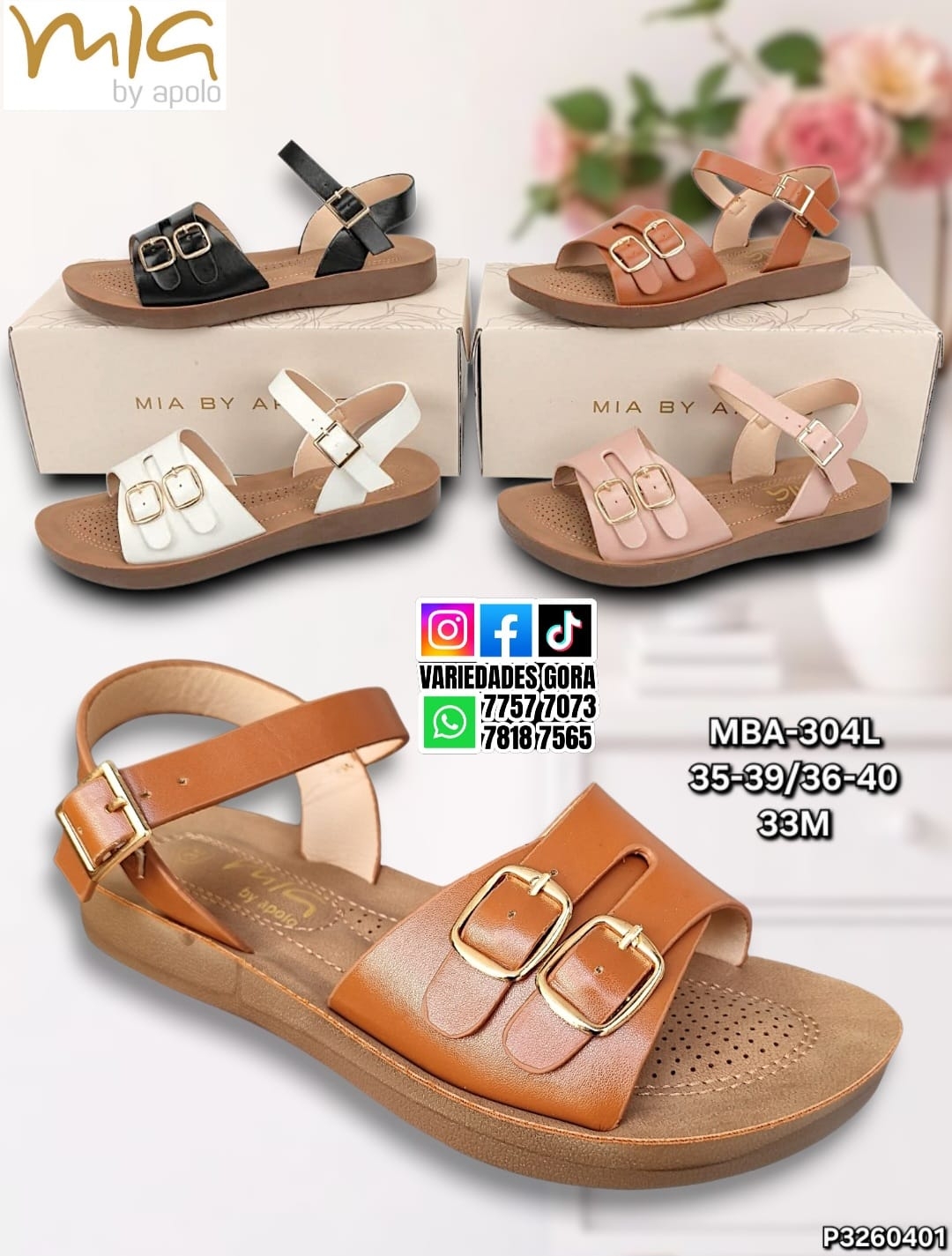 SANDALIA DAMA TALON MIA APOLO 35-40 P3 