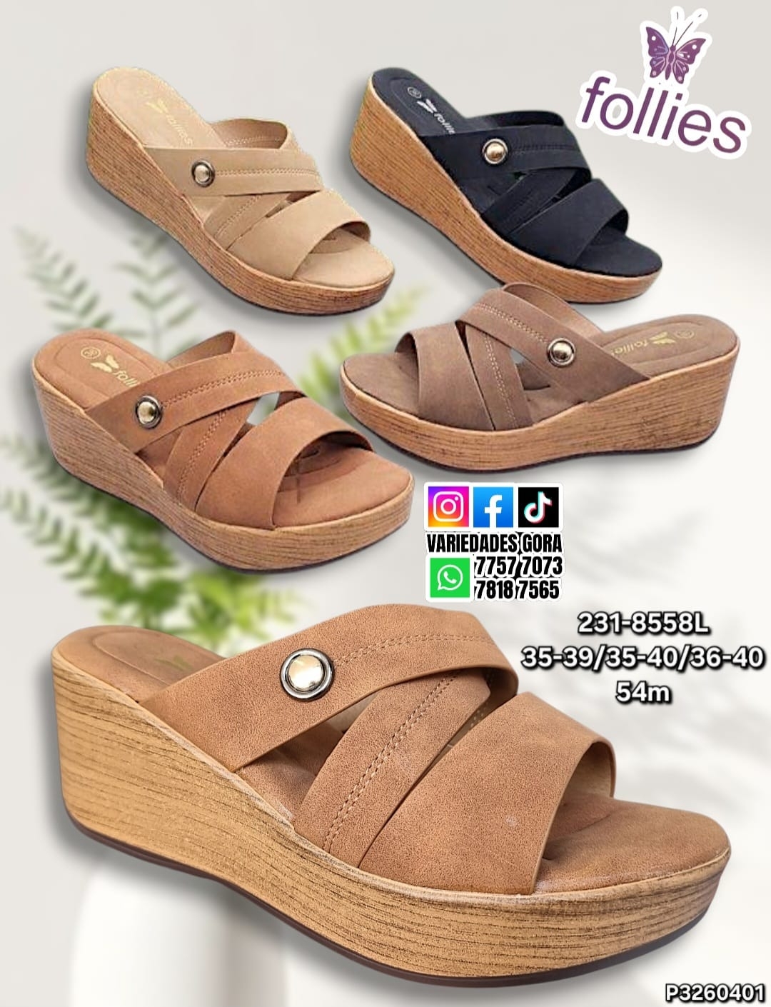 SANDALIA PLATAFORMA 35-40 P3 FOLLIES 