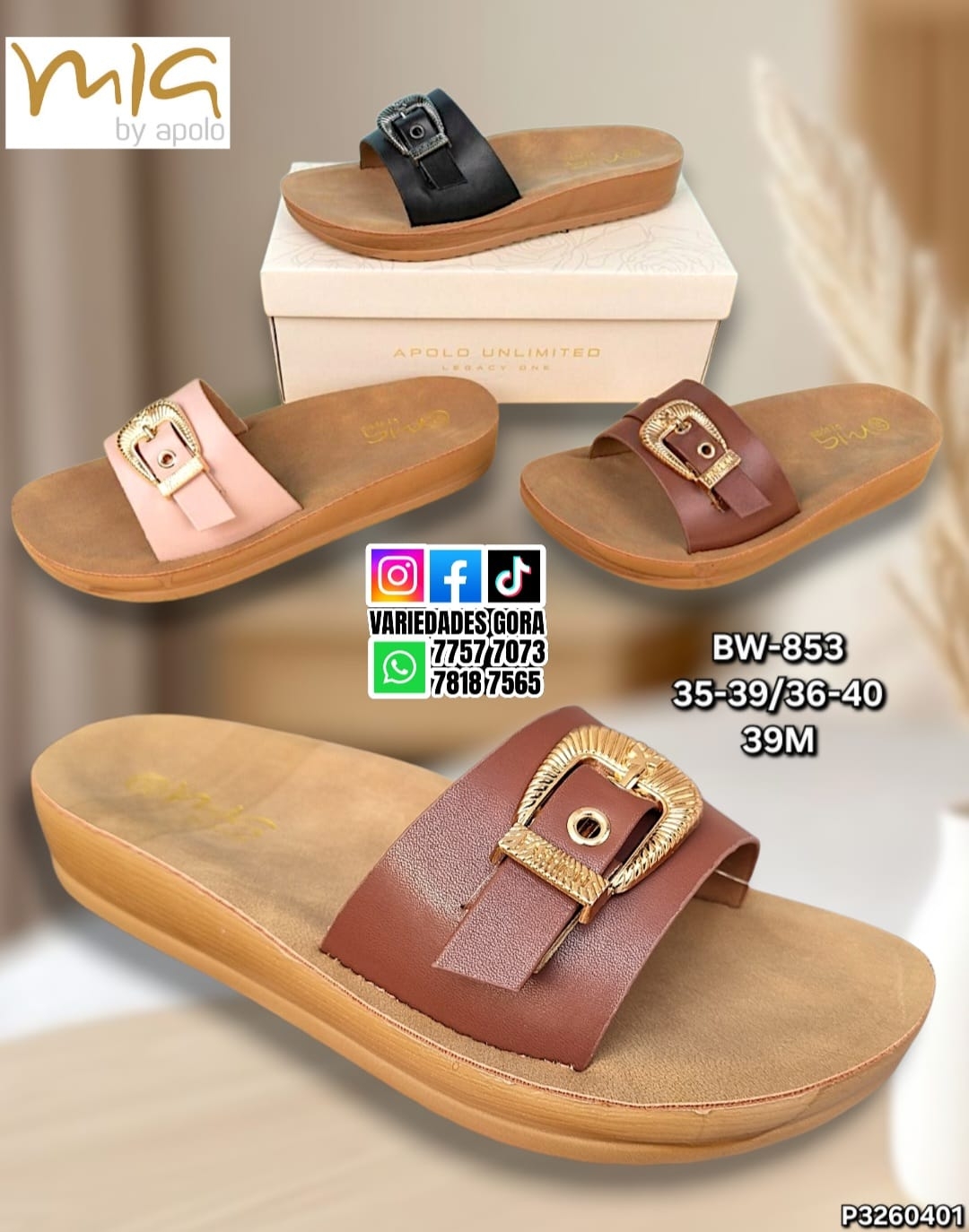 SANDALIA METER DAMA 35-40 MIA APOLO P3