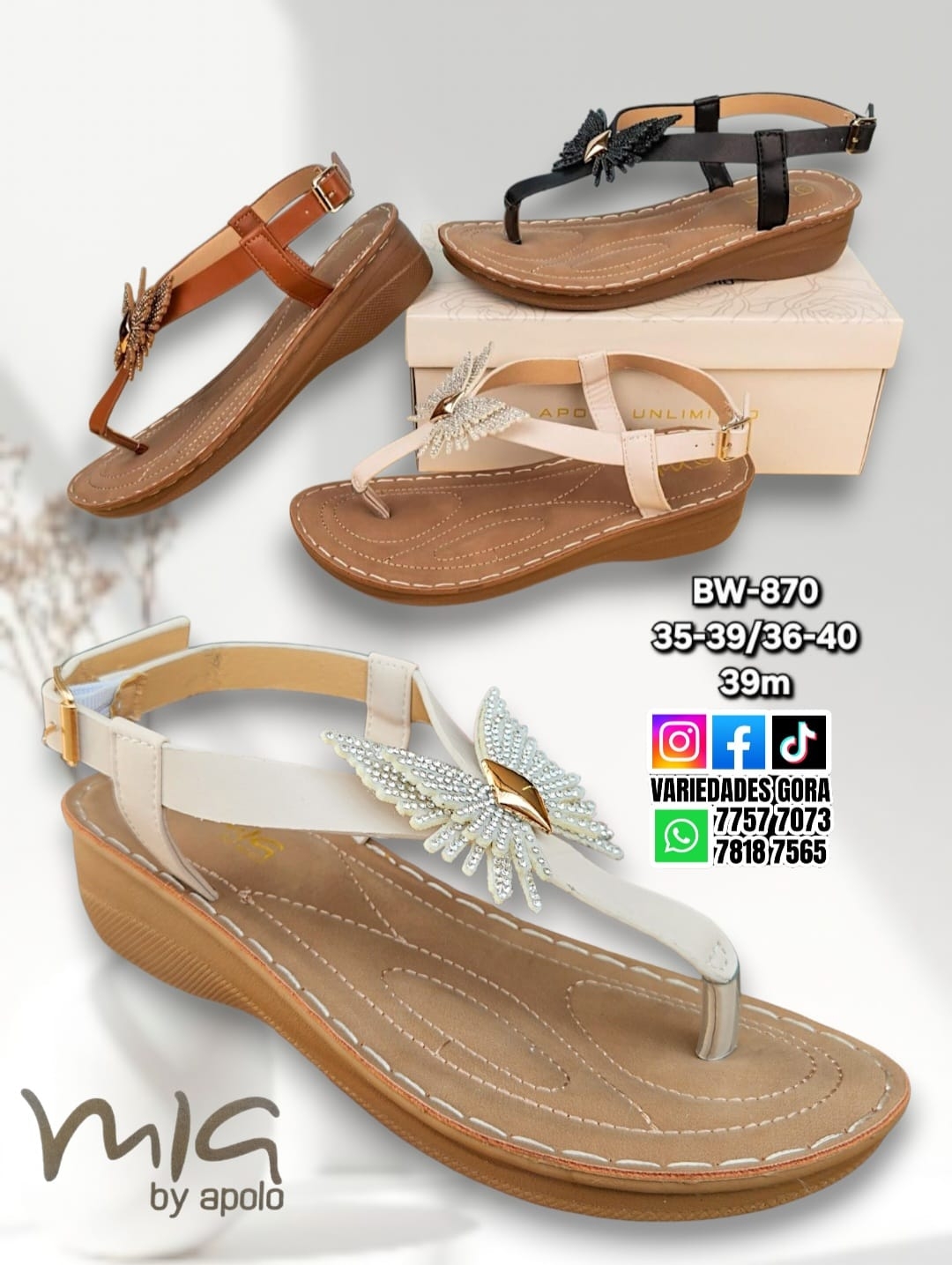 SANDALIA DAMA MIA BY APOLO 35-40 P3