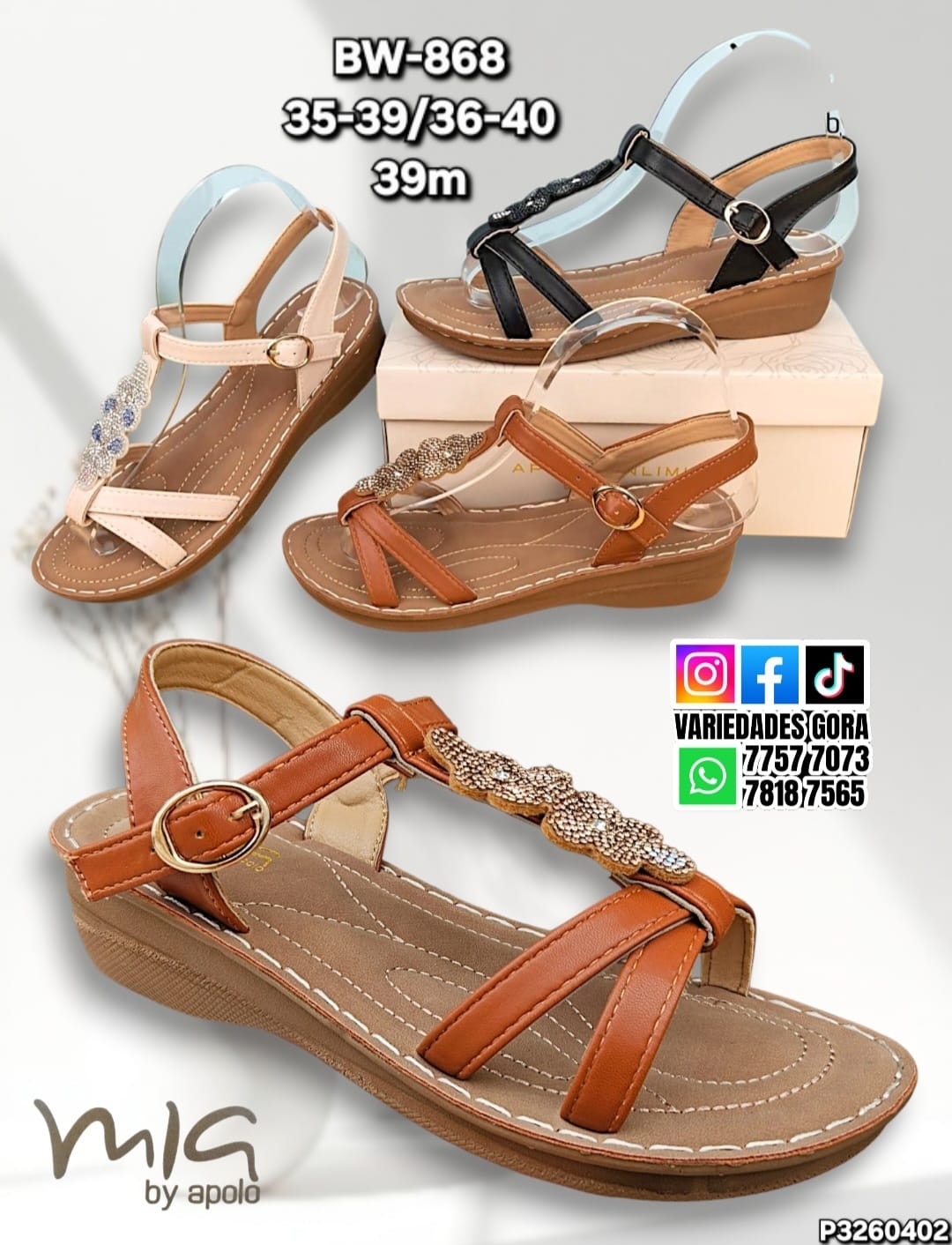 SANDALIA DAMA MIA BY APOLO 35-40 P3