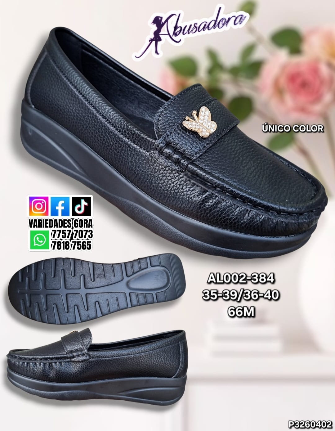 ZAPATO DAMA ABUSADORA 35-40 FULL NEGRO  P3