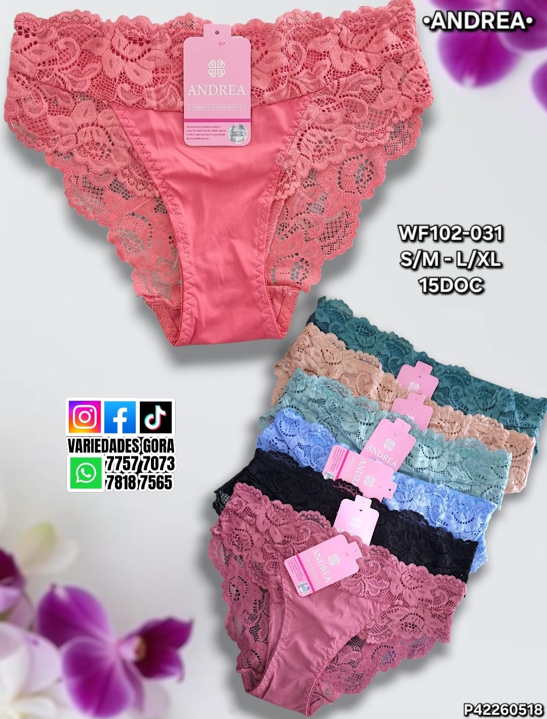 PANTY PARA DAMA ANDREA S/M L/XL P42