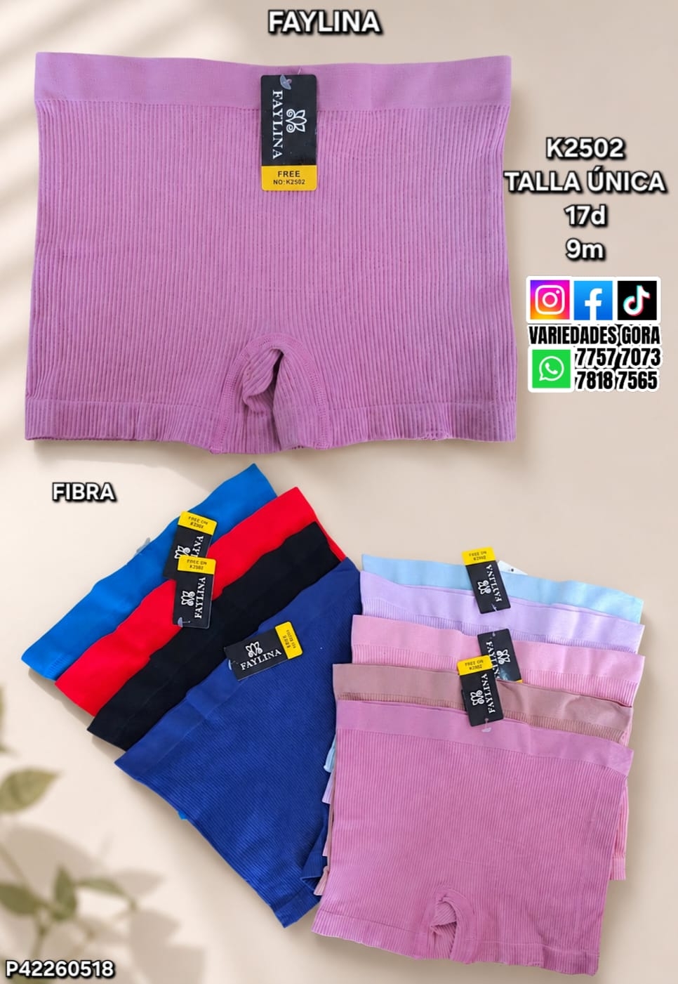 BOXER PARA DAMA FAYLINA TALLA UNICA P42