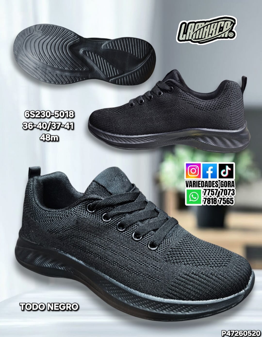 ZAPATO HOMBRE LA MARCA NEGRO 36-41 P47
