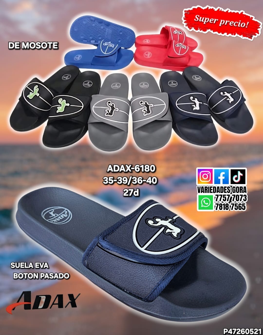 YINA HOMBRE MOSOTE JORDAN ADAX 35-40 DE METER P47
