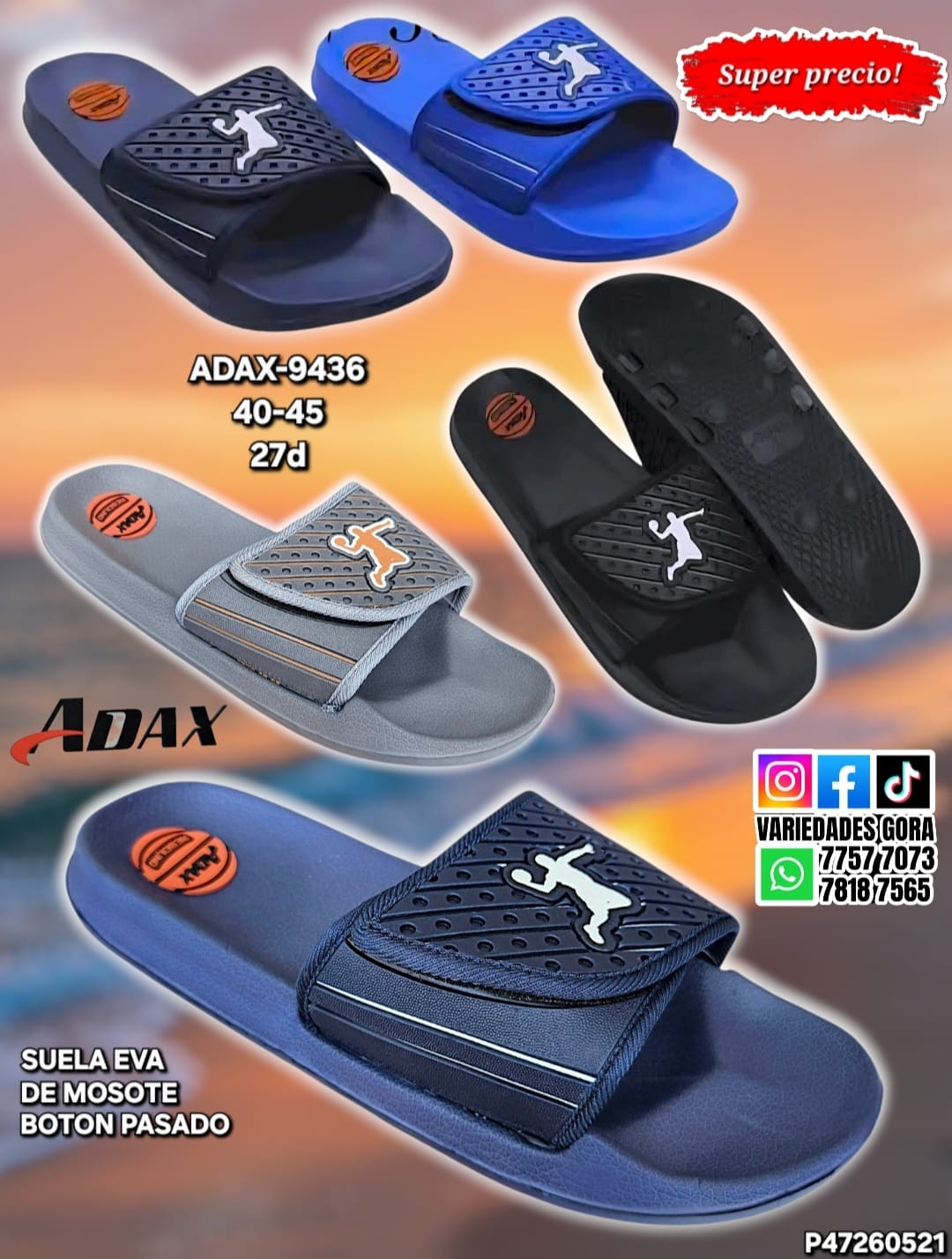 YINA HOMBRE JORDAN ADAX 40-45 DE METER P47