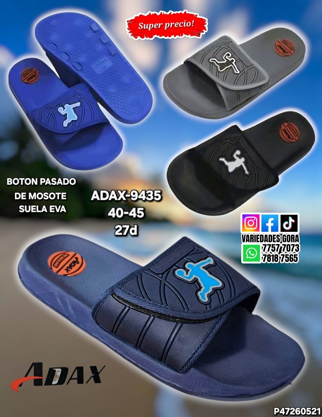 YINA METER MOSOTE JORDAN HOMBRE 40-45 ADAX P47