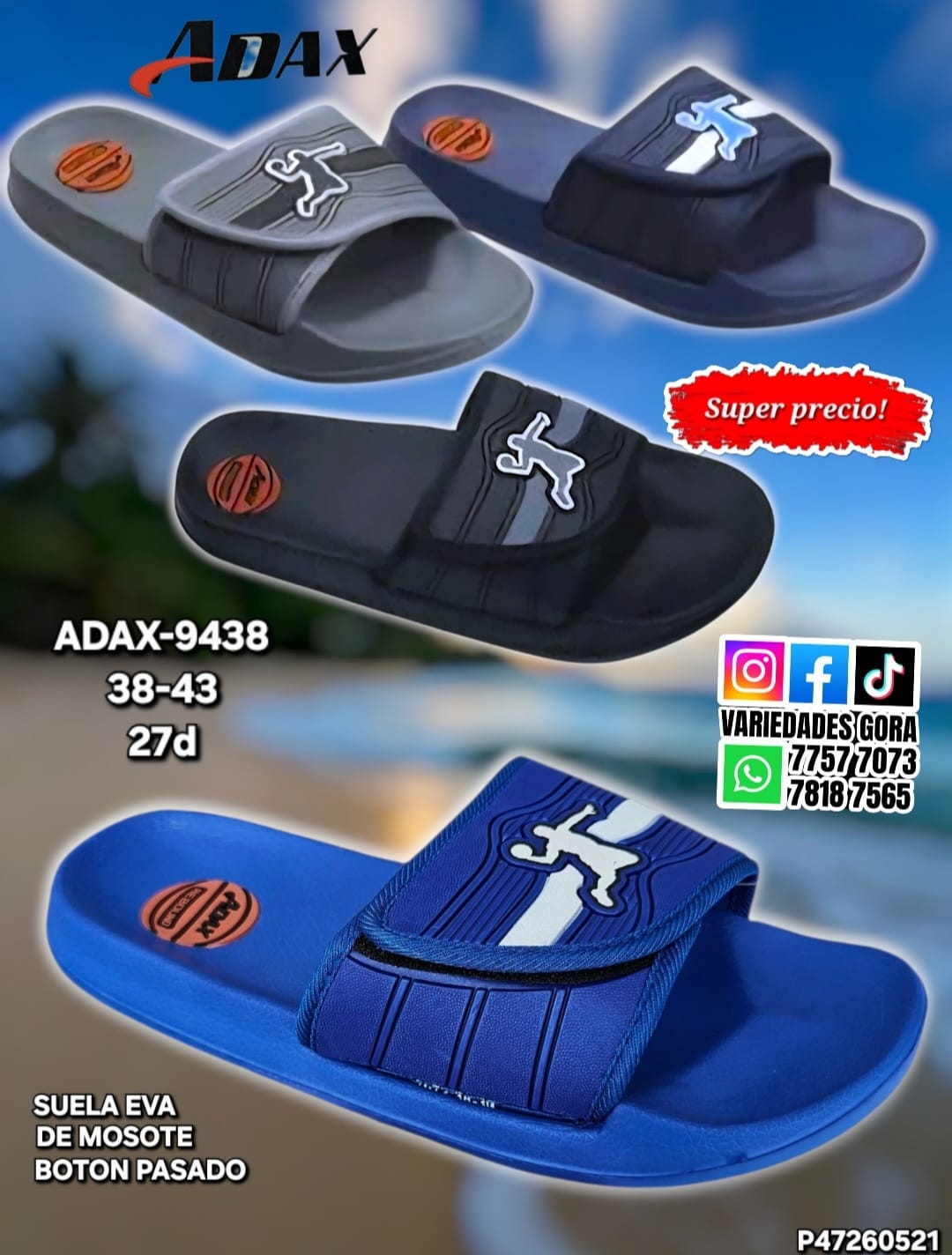 YINA METER HOMBRE JORDAN MOSOTE 38-43 ADAX P47
