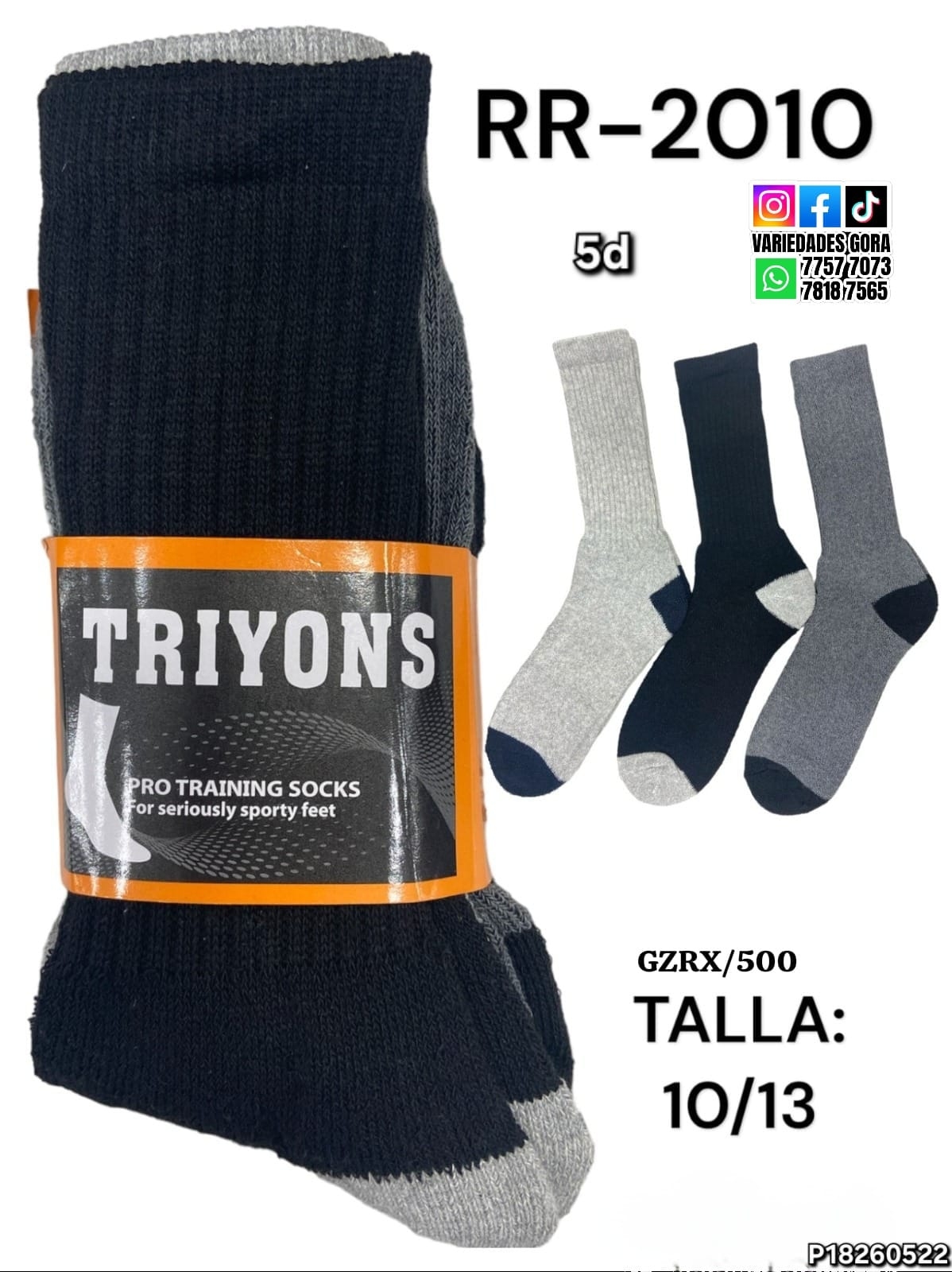 MEDIAS LARGAS PARA HOMBRE 10-13 P18