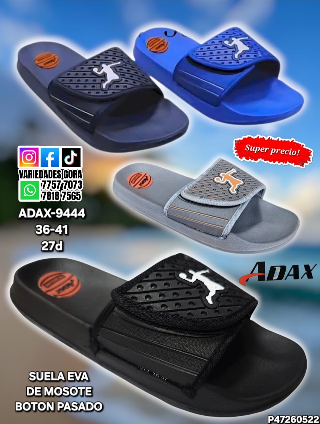 YINA HOMBRE ADAX 36-41 DE METER P47