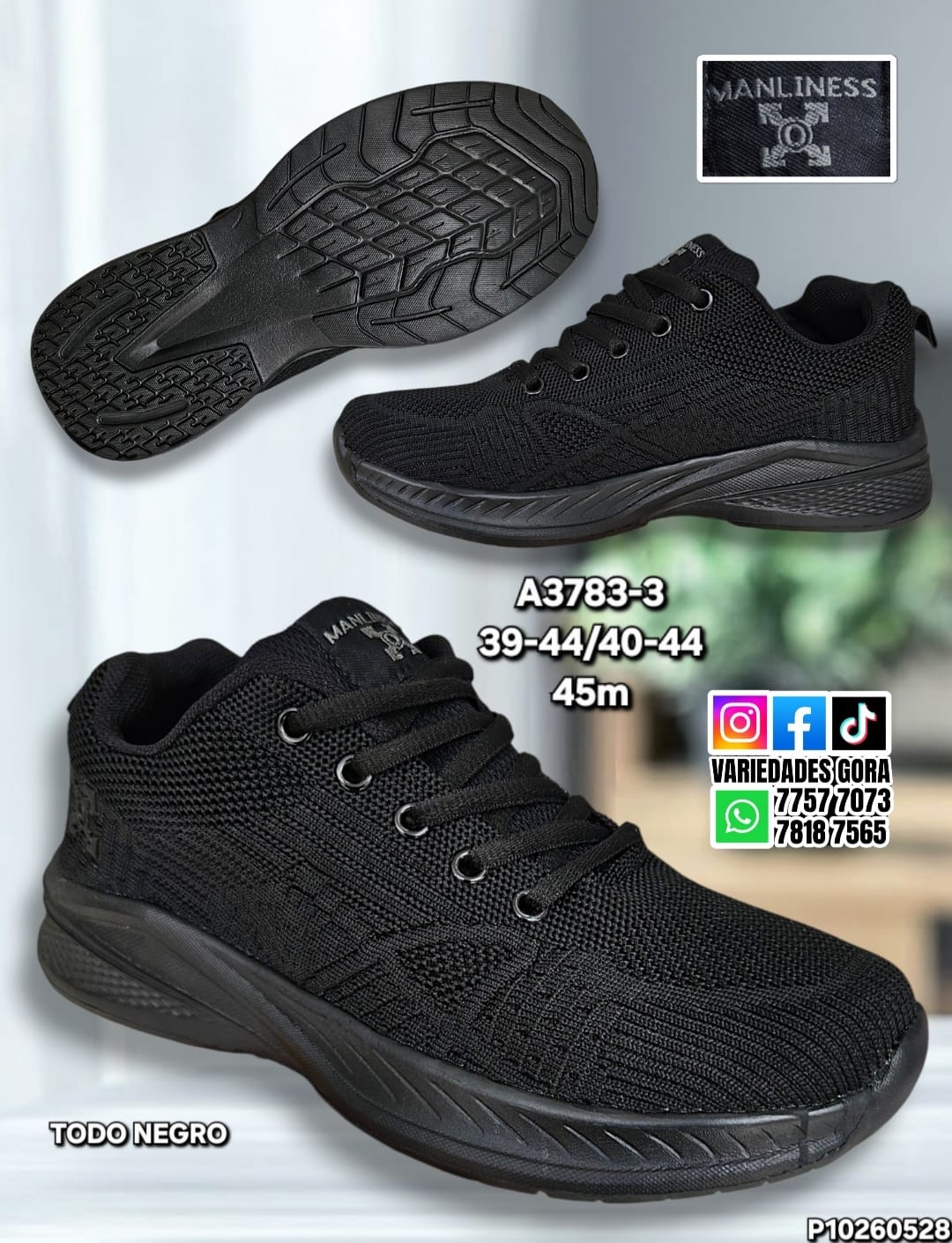 ZAPATO HOMBRE FULL NEGRO 39-44 P10