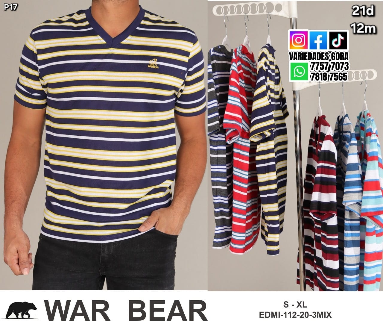 CAMISA PARA HOMBRE S-XL P17 