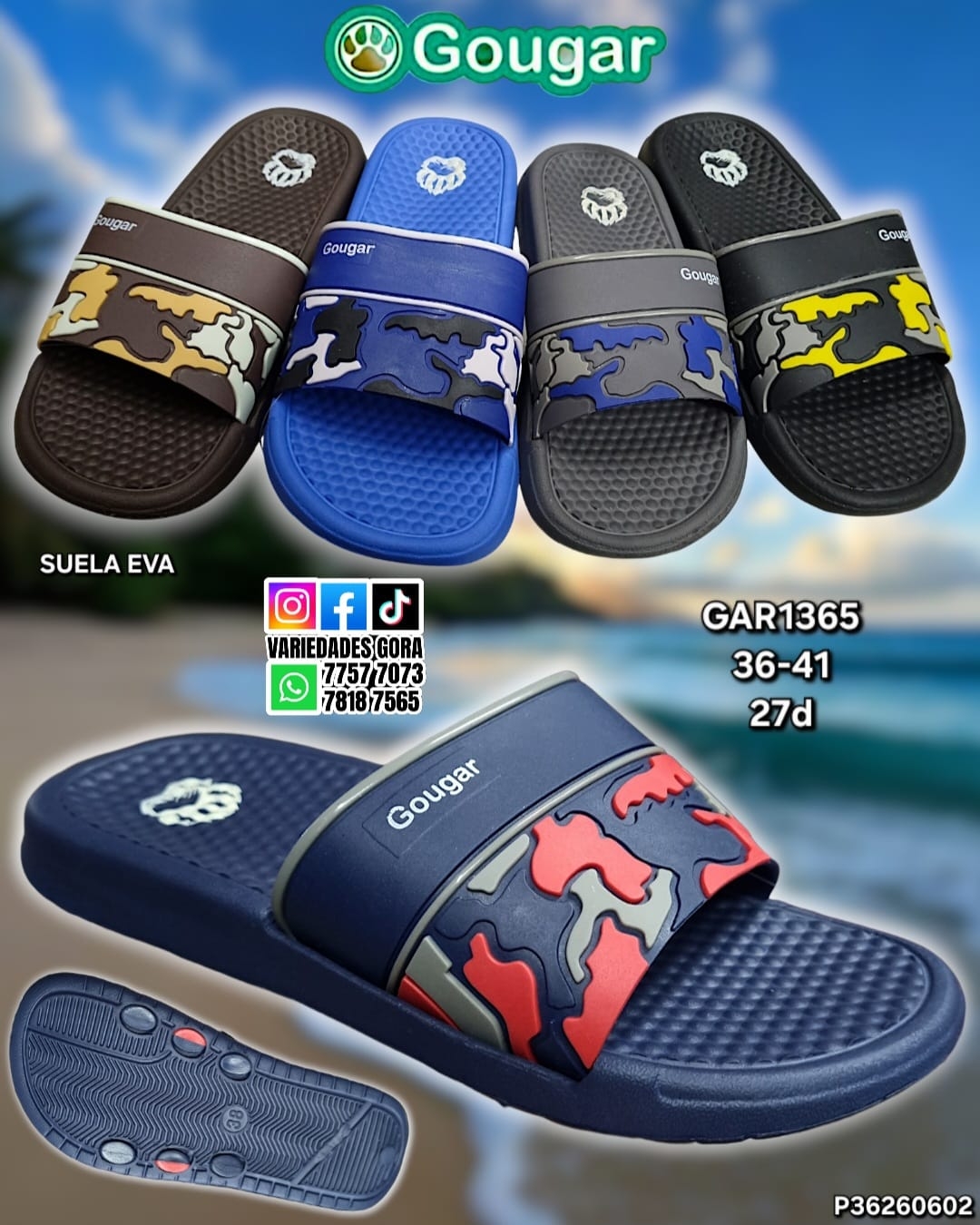 YINA HOMBRE GOUGAR 36-41 DE METER P36