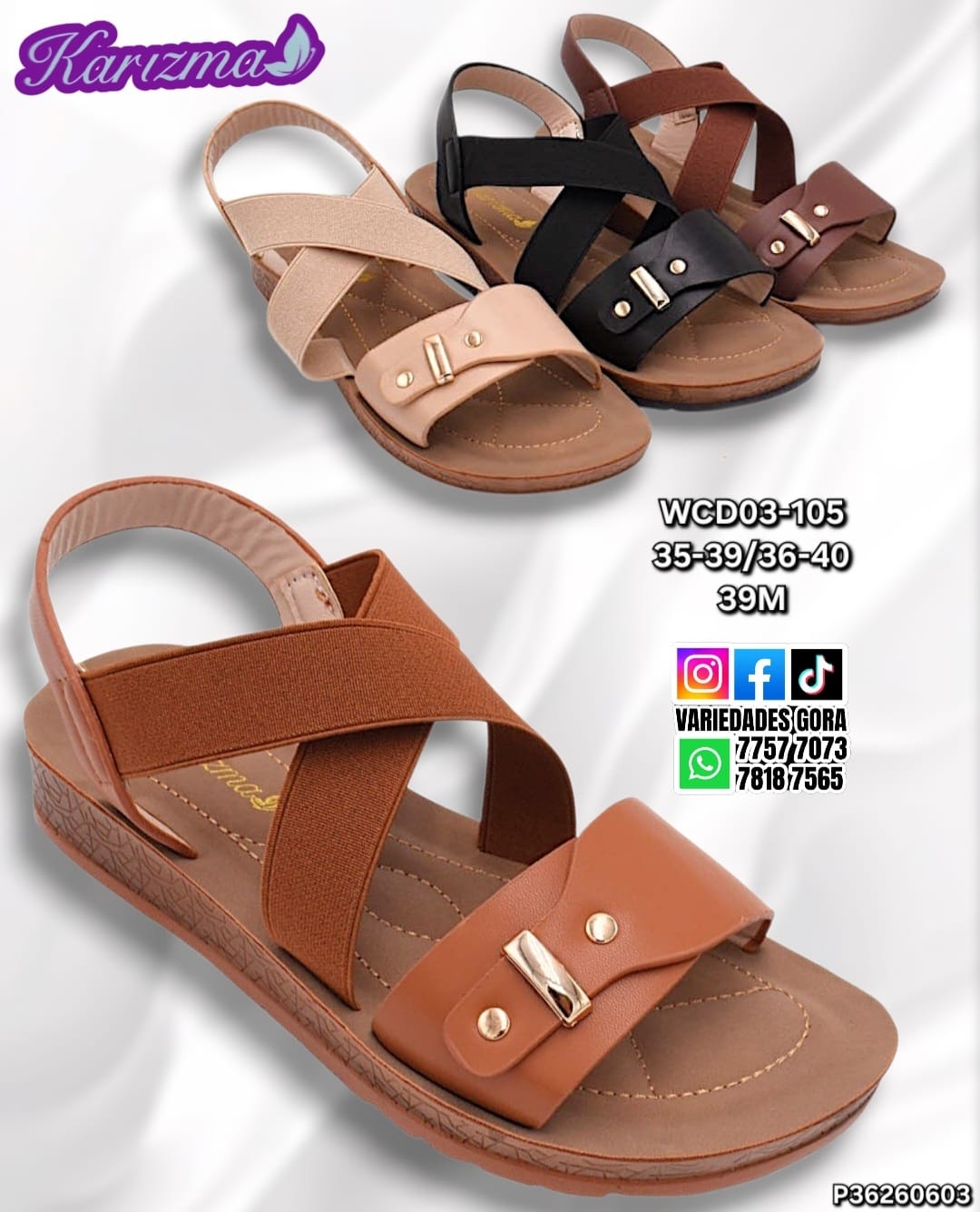 SANDALIA DAMA KARIZMA 35-40 P36