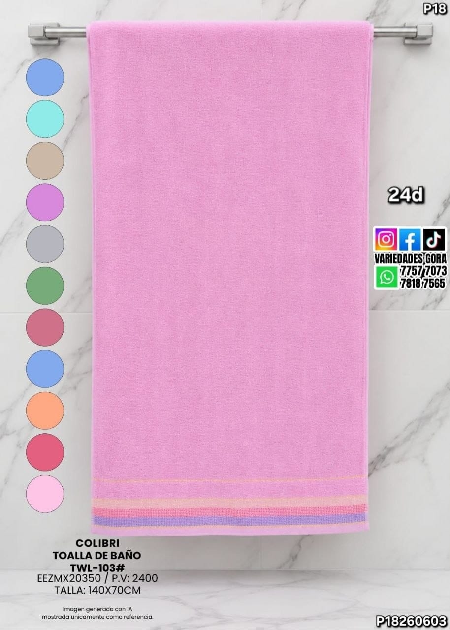 TOALLA DE BAÑO COLIBRI P18