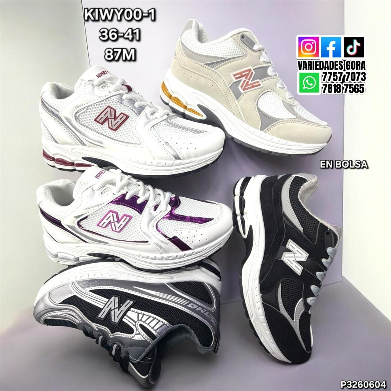 ZAPATO TENIS DAMA N 36-41 EN BOLSA  P3