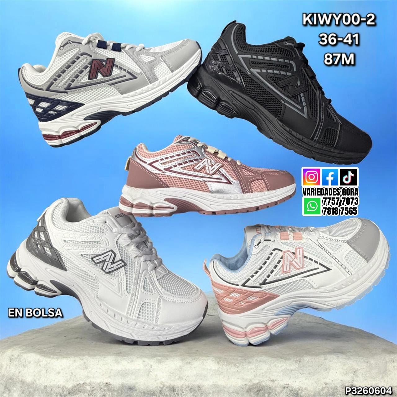 ZAPATO TENIS DAMA N 36-41 EN BOLSA P3