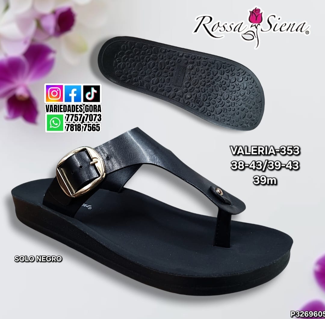 SANDALIA DAMA ROSA SIENA 38-43 NEGRA P3
