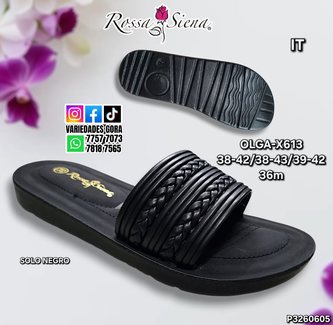 SANDALIA DAMA ROSA SIENA 38-43 NEGRA P3