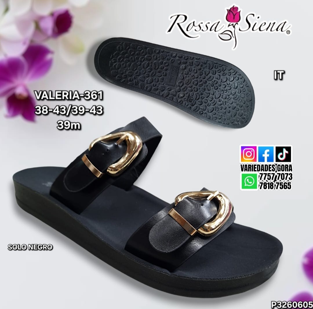 SANDALIA DAMA ROSA SIENA 38-43 NEGRA P3