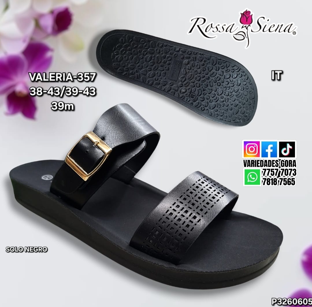 SANDALIA DAMA ROSA SIENA 38-43 NEGRA P3