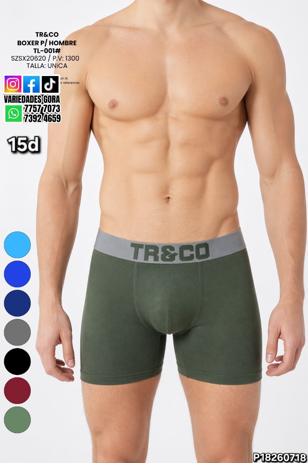 BOXER PARA HOMBRE TALLA UNICA P18