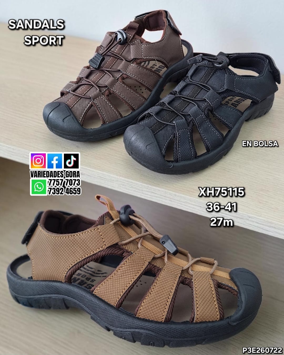 SANDALIA HOMBRE EN BOLSA 36-41 SPORTH P3
