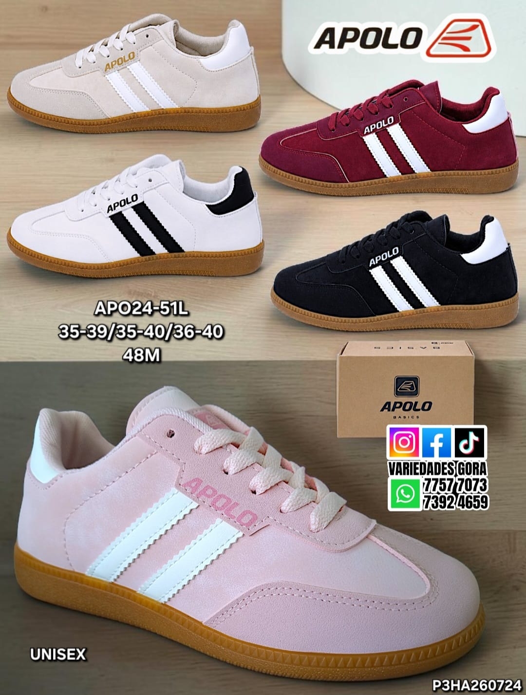 ZAPATO CASUAL DAMA 35-40 APOLO P3