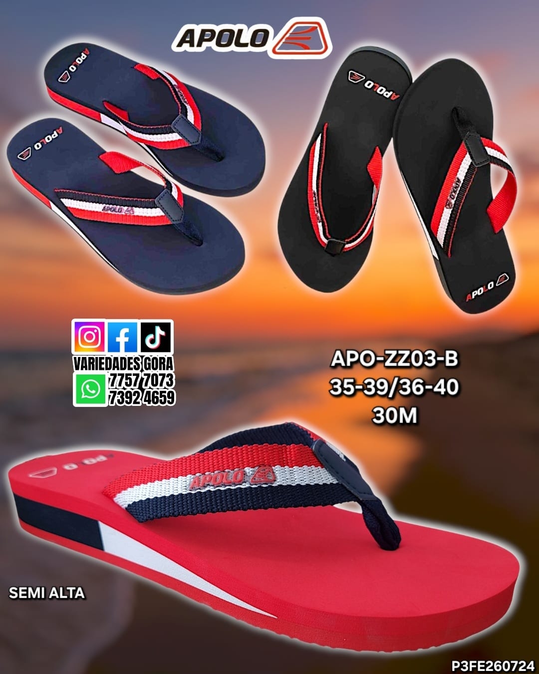 YINA SEMI ALTA 35-40 DEDO DAMA APOLO P3