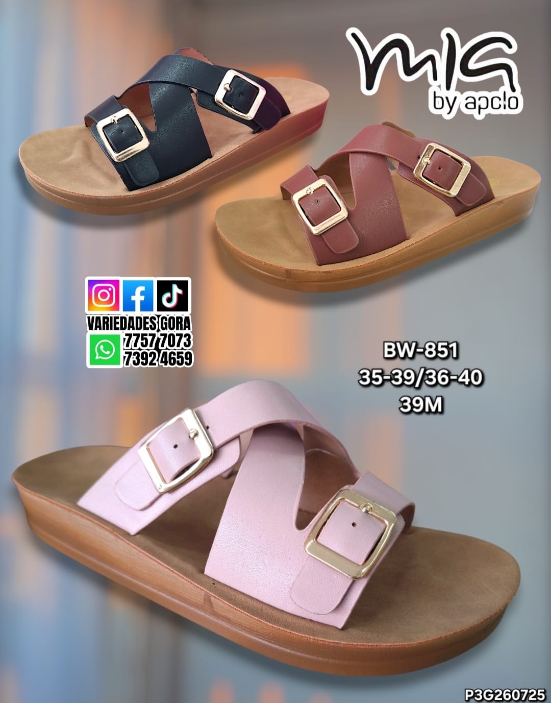 SANDALIA METER DAMA 35-40 MIA BY APOLO P3